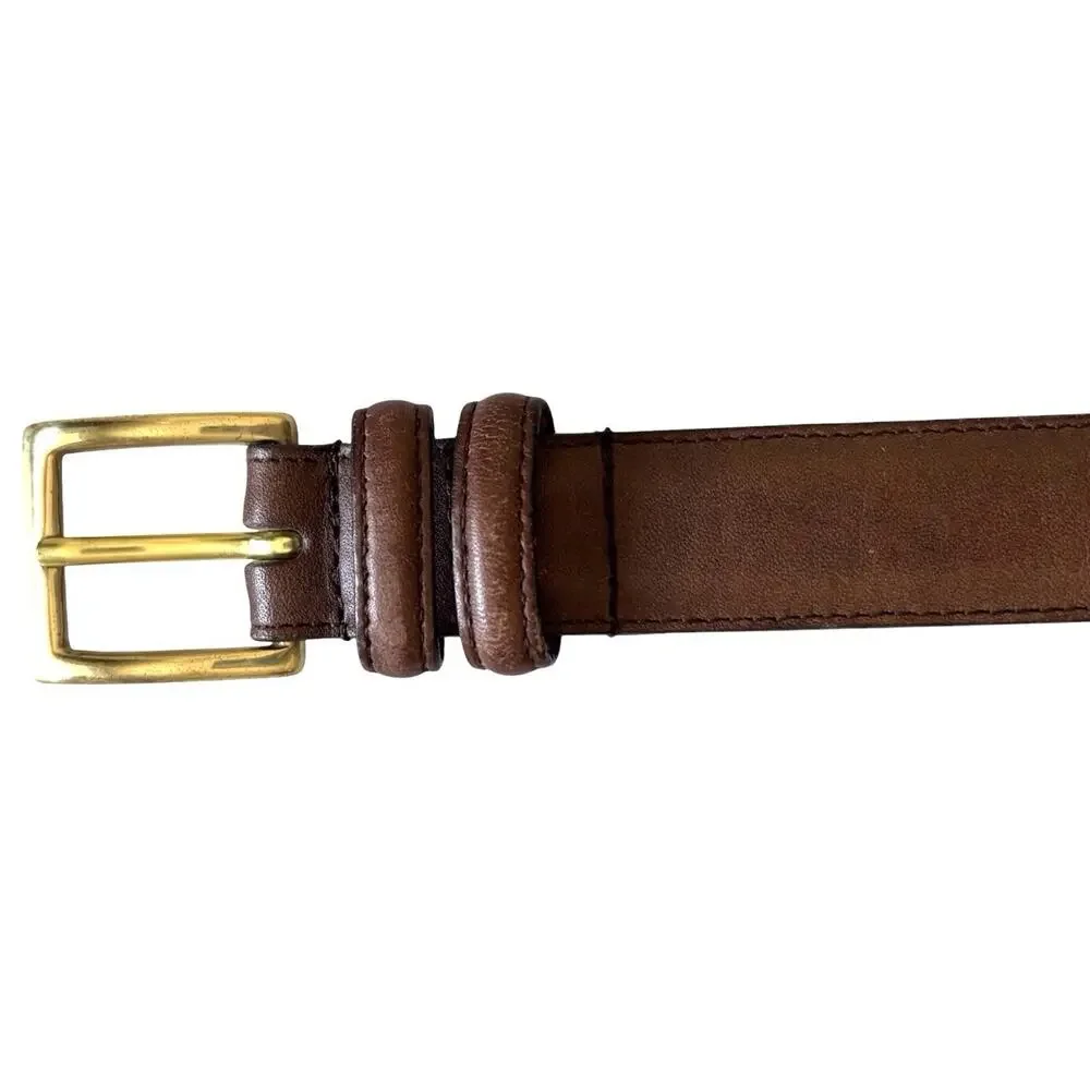 Coach 3883 Brown Leather Belt Men's Size 38” Brass Buckle Vintage Classic